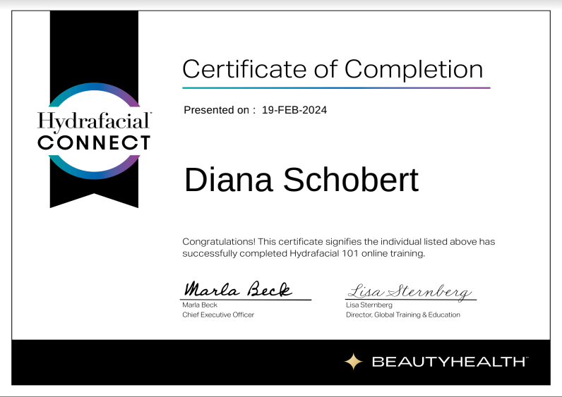 certificaction hydrafacial